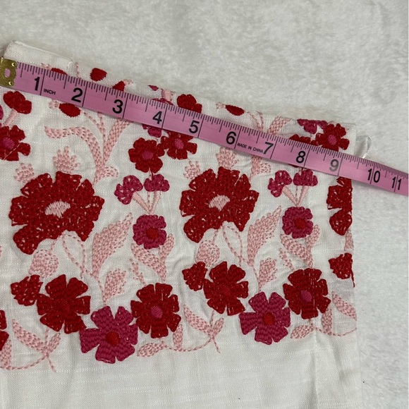 Solitaire Summer Red and White Boxy Embellished Blouse - Picture 13 of 13